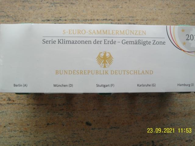 5 x 5 Euro Münzen - Gemäßigte Zone 2019 - Komplett A D F G J - 129,00 EUR - 1